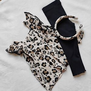 Super Cute Leopard Print Top & Matching Leggings | Spring Summer Set | 24M